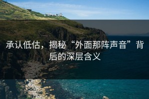 承认低估，揭秘“外面那阵声音”背后的深层含义